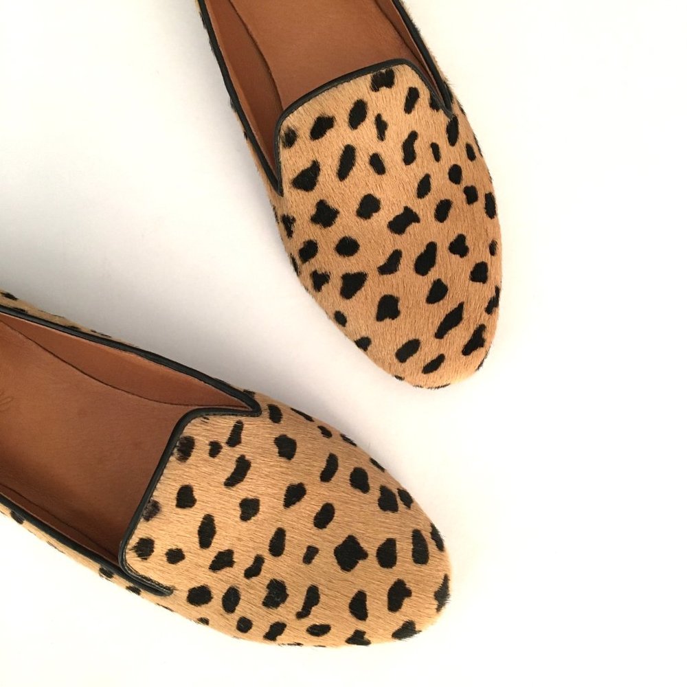 NEW! Madewell Teddy Cheetah Calf Hair Loafers - 9